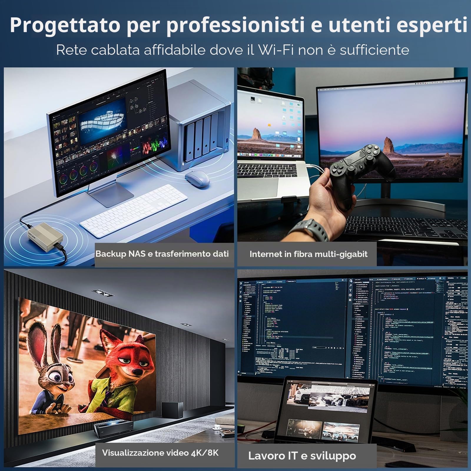 WAVLINK Adattatore Ethernet [1x] 10G per adattatore di rete Thunderbolt 3/4/5 e USB4-10GbE RJ45 con chip AQC113-B1, compatibile con MacBook Pro, Windows 11, Linux, ChromeOS