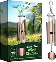 Vista 19 de Nature's Melody Aureole Tunes Wind Chimes – Campanilla de viento para exteriores con 6 tubos afinados a escala pentatónica de Do, aluminio 100%
