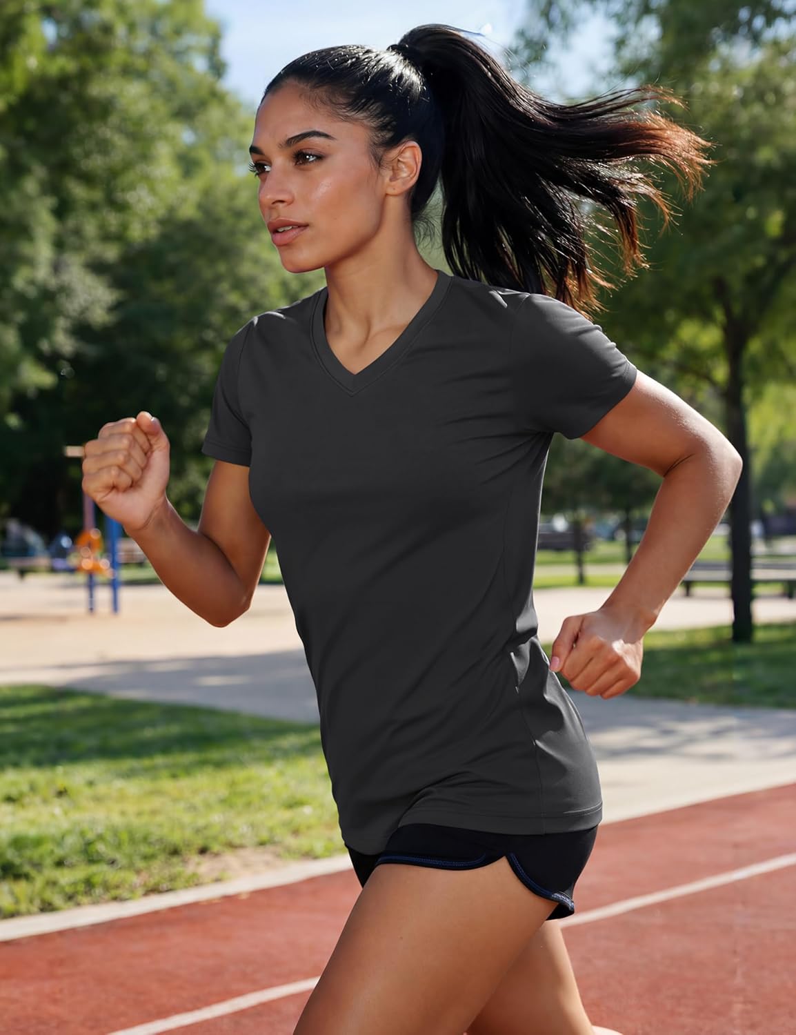 TACVASEN Women's V-Neck T Shirts Short Sleeve UPF 50+ Sun Protection Performance Quick Dry Athletic Workout Tee Tops - Image 3