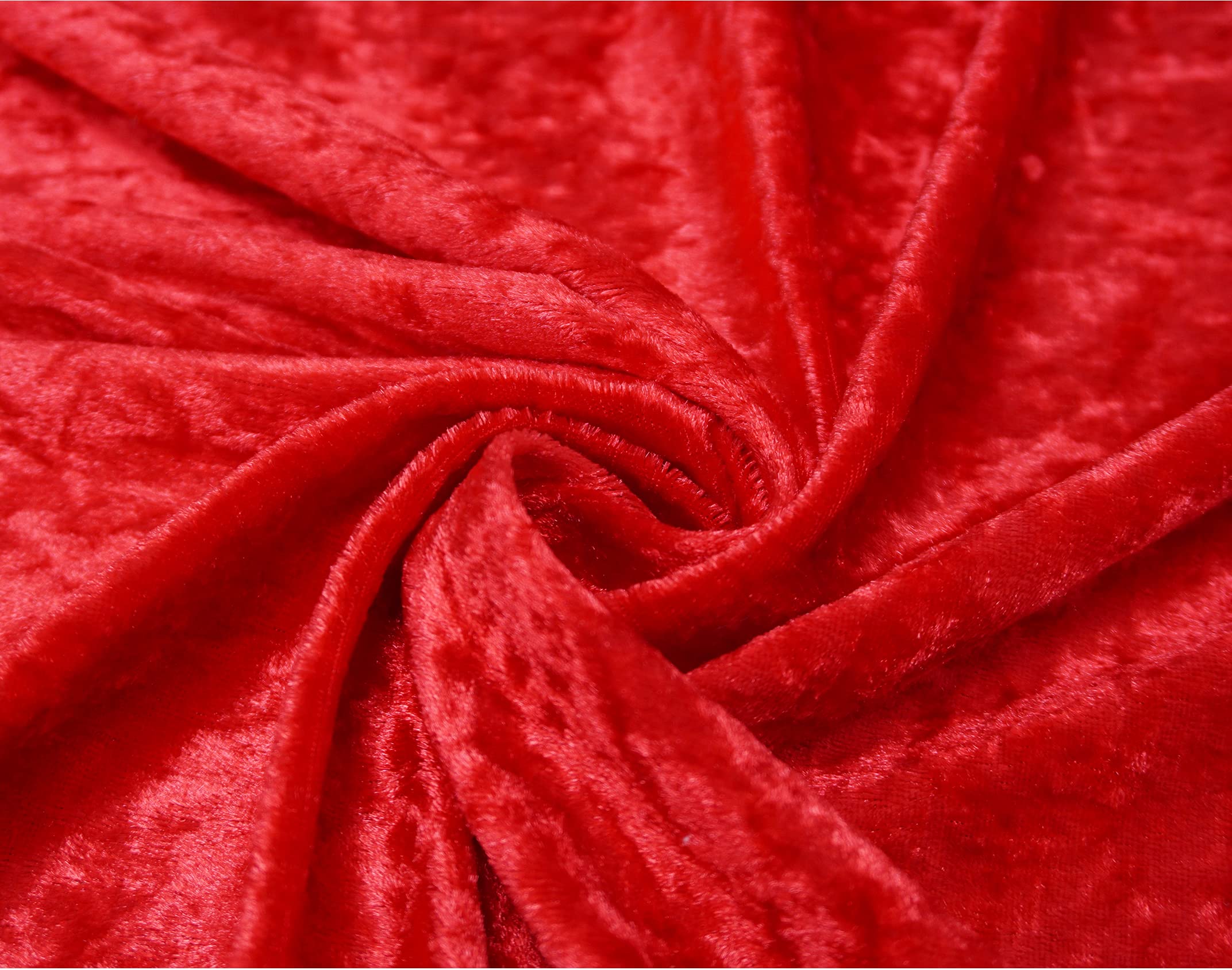 Thefabrictrade Red Crushed Velvet Fabric Craft Stretch Velour Material - Soft Furnishing & Craft Velour Fabric - 150Cm Wide (, Sold By The Metre)