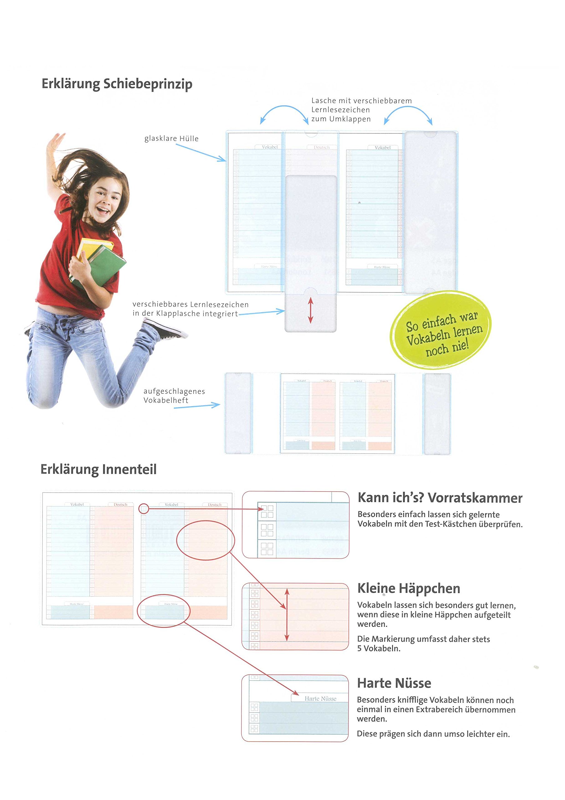Vokabelheft Klapp-up A4 Englisch 64 Seiten für clevere Faule 2 Motive sortiert, 12 Stück
