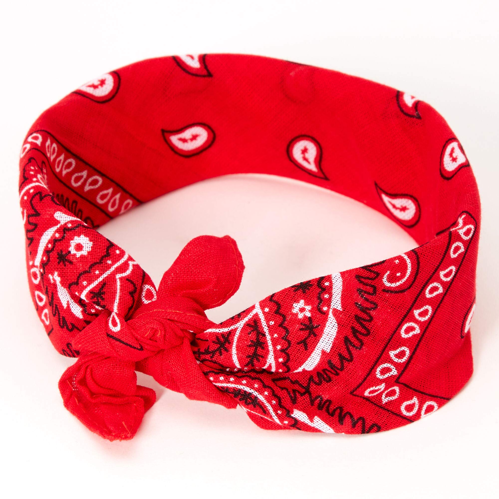 Claire's Bandana for Girls, Paisley Print, One Size, Red, 1 Piece