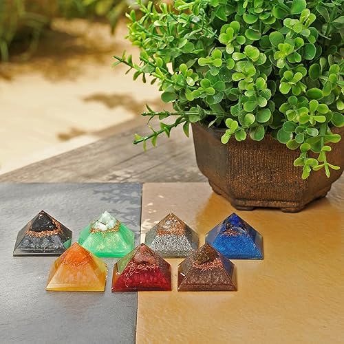 Miniatura 8 de 7 mini pirámides para cuidado personal, armonía, meditación, yoga, espiritualidad, decoración de cristal, espacio de trabajo de equilibrio hecho de