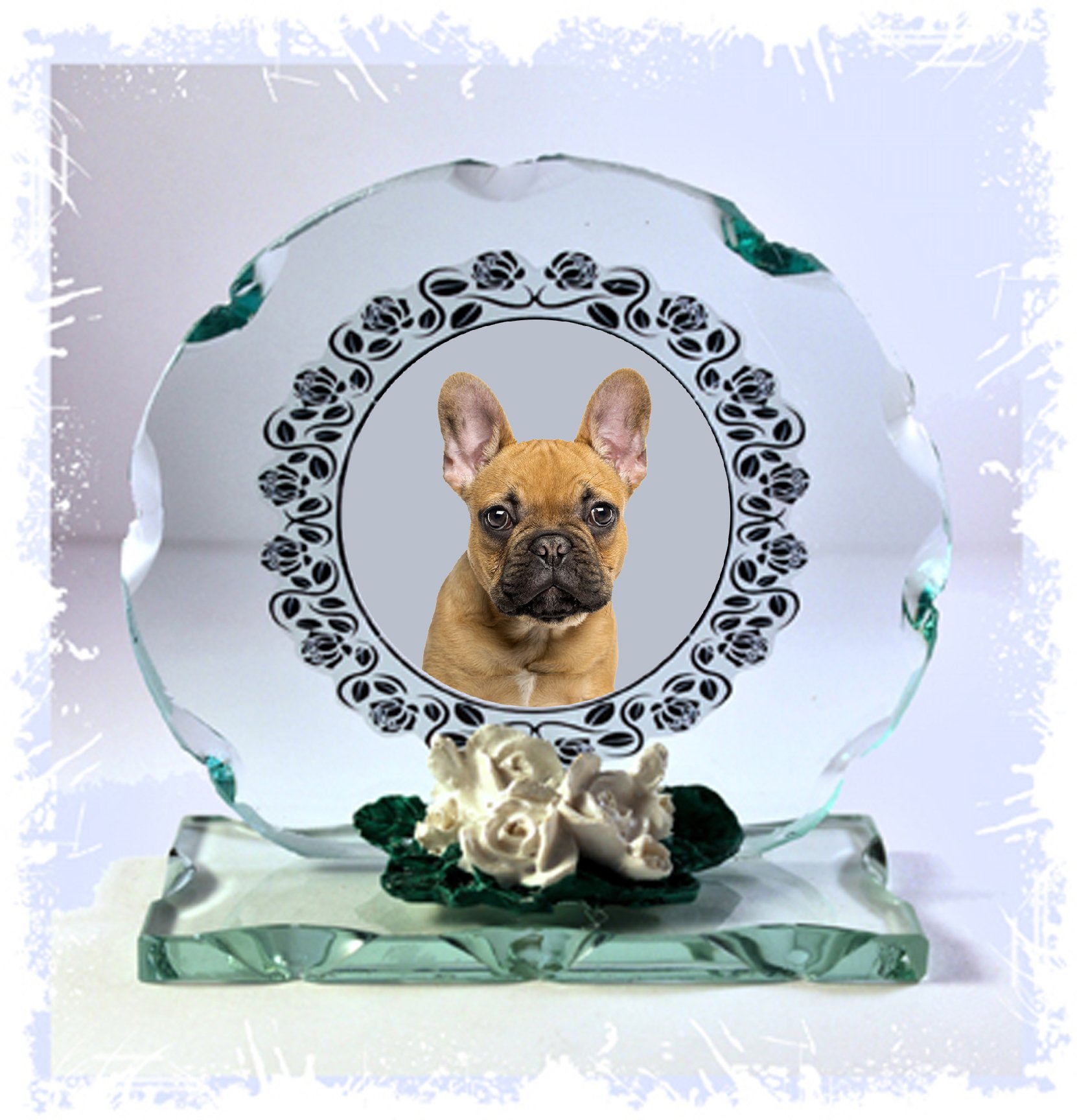 Cellini GiftsFrench Bulldog Glass plaque unique custom made gift