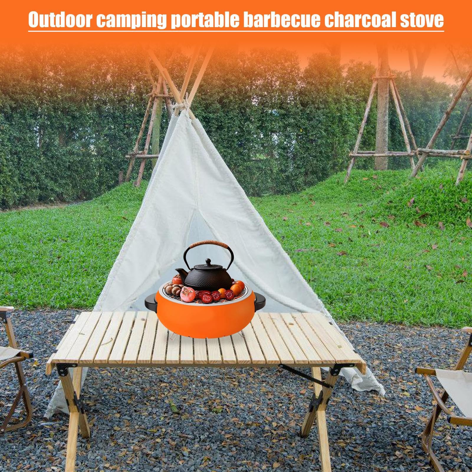 Hoguera Portátil Acero Inoxidable Resiste Altas Temperaturas para | Parrilla para Fogata de Campamento para Senderismo Jardín Balcón Patio Viajes Picnic y