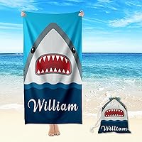 Vista 11 de Toalla de playa de microfibra para niños, toalla de playa blanca arcoíris con nombre personalizado para niñas y niños, toalla de playa persnalizada