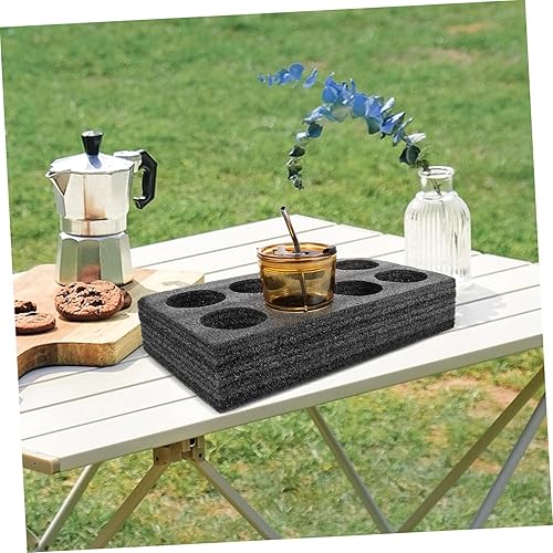 Miniatura 4 de Paquete de 2 portadores de bebidas para 8 tazas, bandeja de café reutilizable para bebidas calientes o frías, soporte para tazas de café para