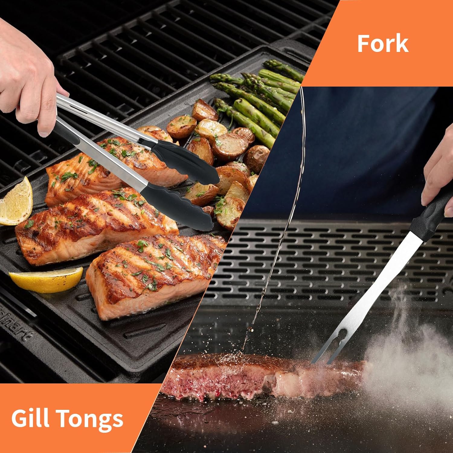 15PCS Grill Accessories Grilling Gifts for Men/Women - Premium Stainless Steel Spatula, Flipper, and Burger Press, Barbecue Utensils Tool Kit Gift for Grilling Lover Outdoor - Image 4