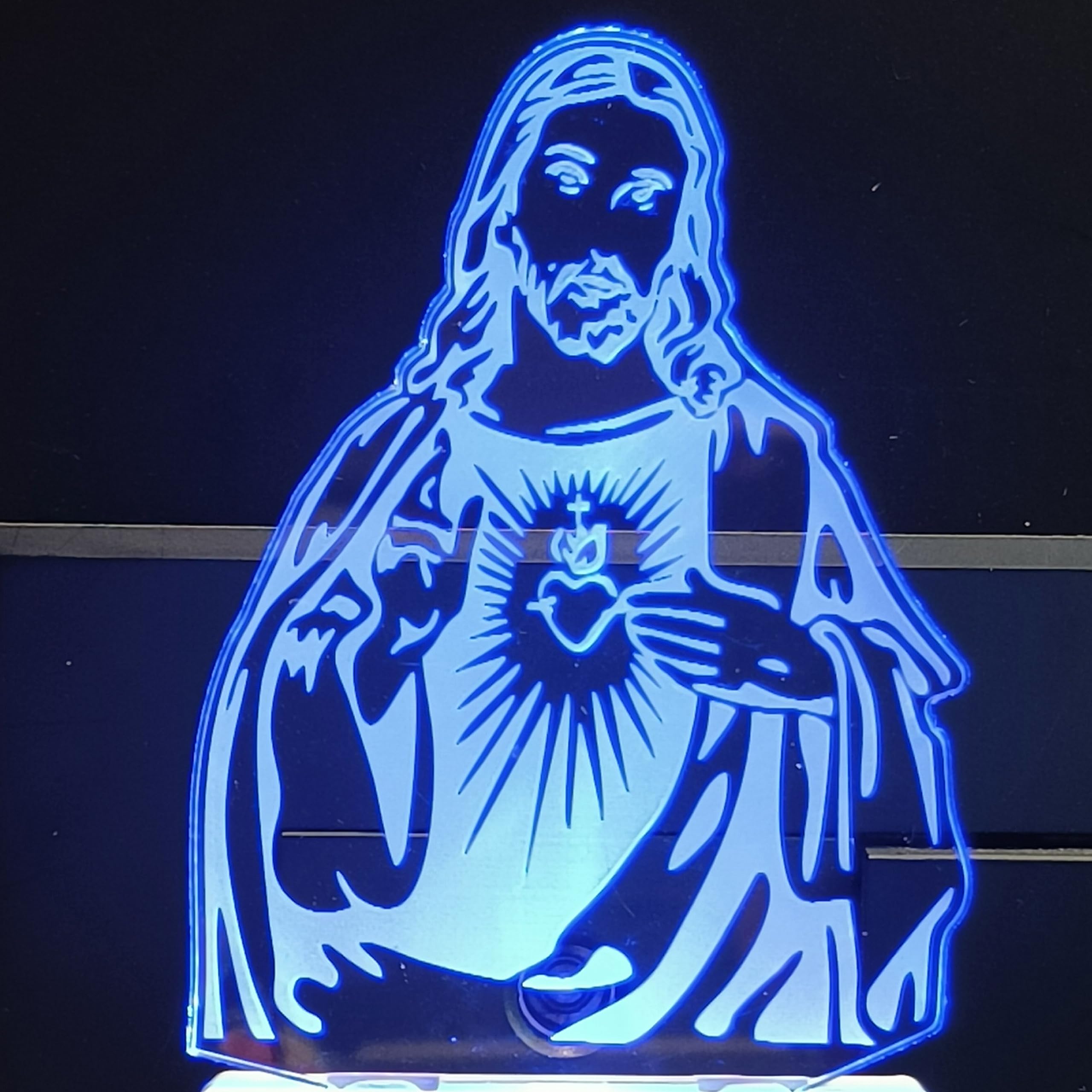 Talgo Jesus 3D Optical Illusion Acrylic Night Lamp, RGB Multicolor LED Plug n Play Night Light, Office Light, Picture Day Light, Best for Gift - Pack of 1 (nSD0179, 7 CM)-image-21