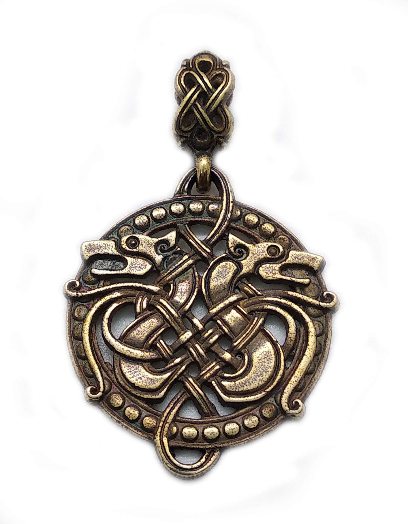 HandmadeWolves of Odin. Viking brass pendant