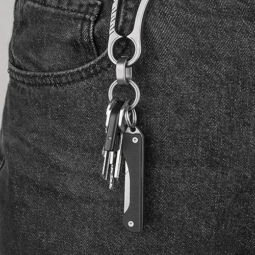 Miniatura 6 de TISUR Cuchillo plegable con llavero, cuchillas de bisturí de acero al carbono, mango de fibra de carbono real, pesca, campamento, cuchillo de caza