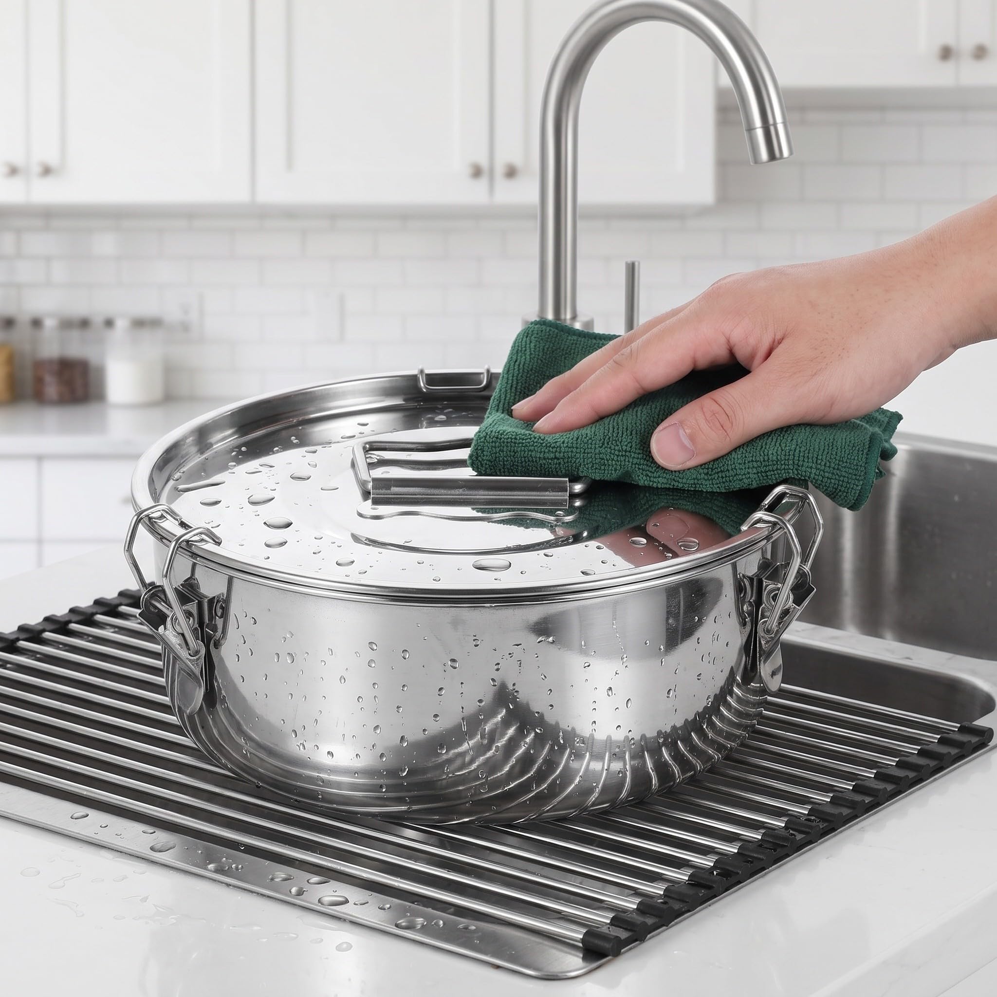 Molde para flan de acero inoxidable: Flanera pequeña de metal de 1,5 litros con tapa y asa, molde para hornear al baño maría y vaporera para pudín, tarta de queso y cupcakes.