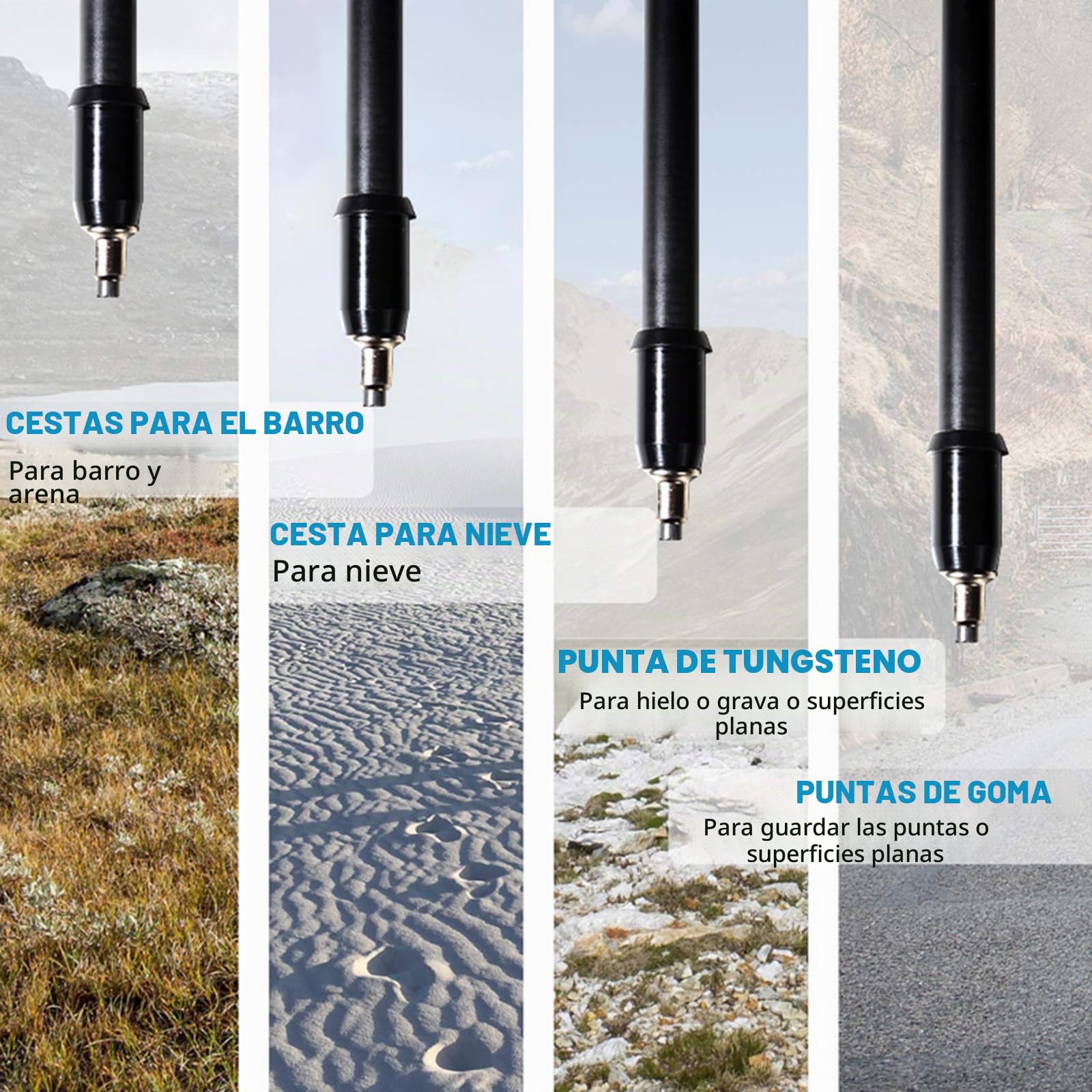 Bastón de senderismo de fibra de carbono, plegable, ultraligero, bastón de senderismo para entusiastas del montañismo, adecuado para viajes, camping, senderismo, 3