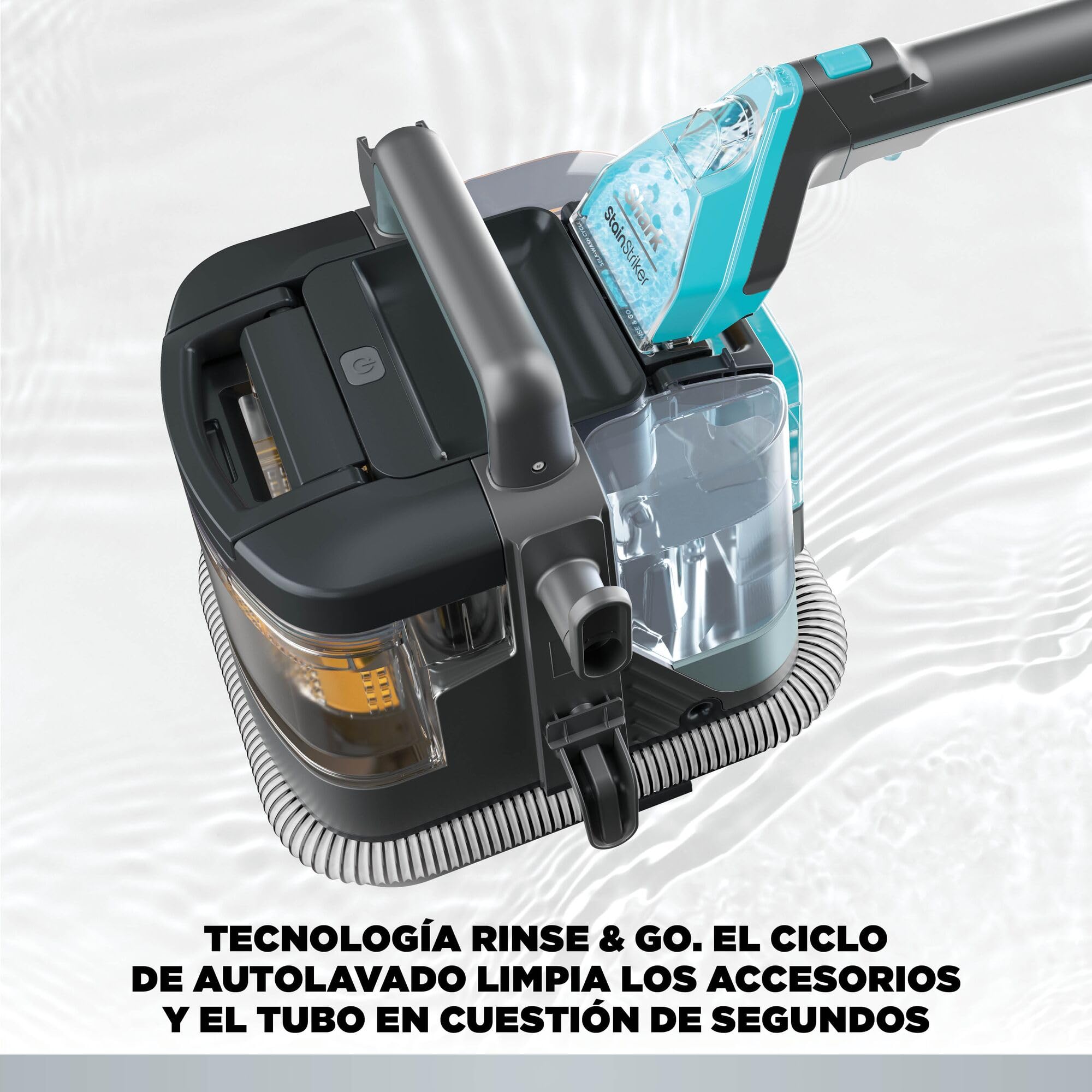 Shark StainStriker HairPro Pet Limpiador Portátil para Manchas y Pelo de Mascota - Succión de 450 W y Herramienta Extractora de Pelo - Incluye 4 Accesorios y 2 Soluciones de Limpieza - Gris, PX250EUCP