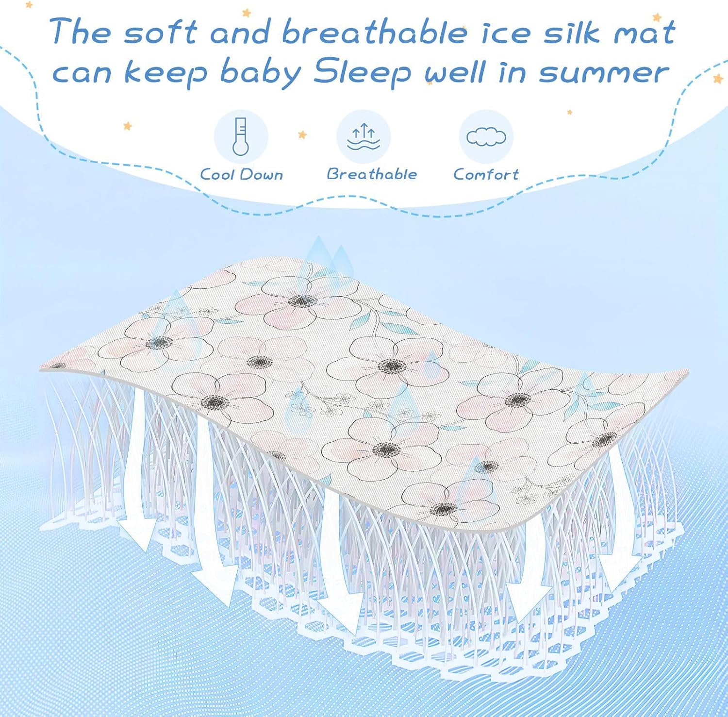 Bohemian Pink Flowers cooling baby mattress protector 28" x 52" absorbent bed pads for kids for kids, adult