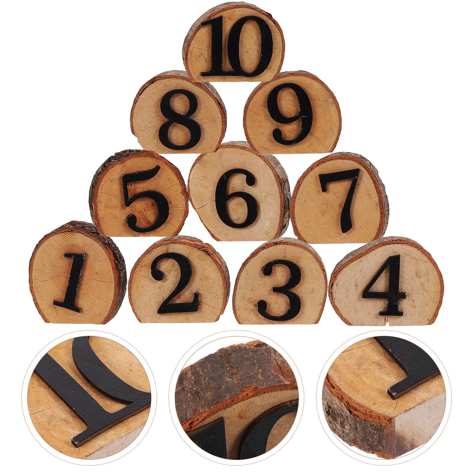 Numeri dei Tavoli in Legno di Bosso 1-10 Segni Rustici per Banchetti e Anniversari Decorazioni da Tavolo Riutilizzabili Stabili Facili da Riconoscere