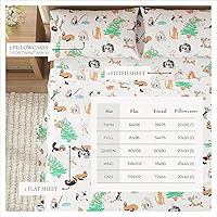 Vista 125 de Great Bay Home Christmas Flannel Sheet Set Full Size - 100% Turkish Cotton, Double-Brushed, Winter Bed Sheets - Ultra-Soft, Cozy, 4-Piece Holiday