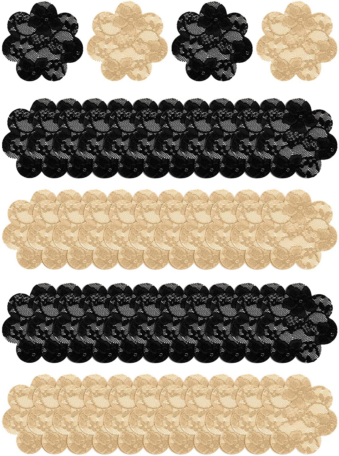 KASTWAVEKASTWAVE Nipple Covers Disposable, Lace Nipple Covers Disposable Self-Adhesive, Breast Pasties Comfortable & Sexy, Comfortable Breathable Invisible Adhesive Satin Bra Pad for Women