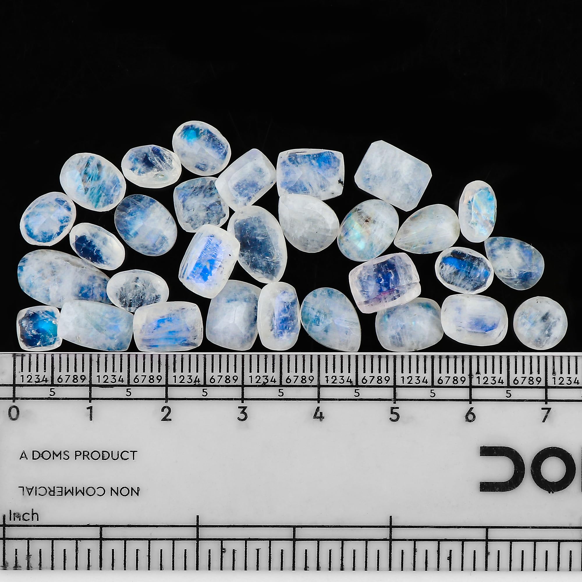 GEMKORA Natural Moonstone Briolette Cut Gemstones Wholesale Cabochons for Jewelry Making Mix-Shapes, white, 8-10mm - Image 2
