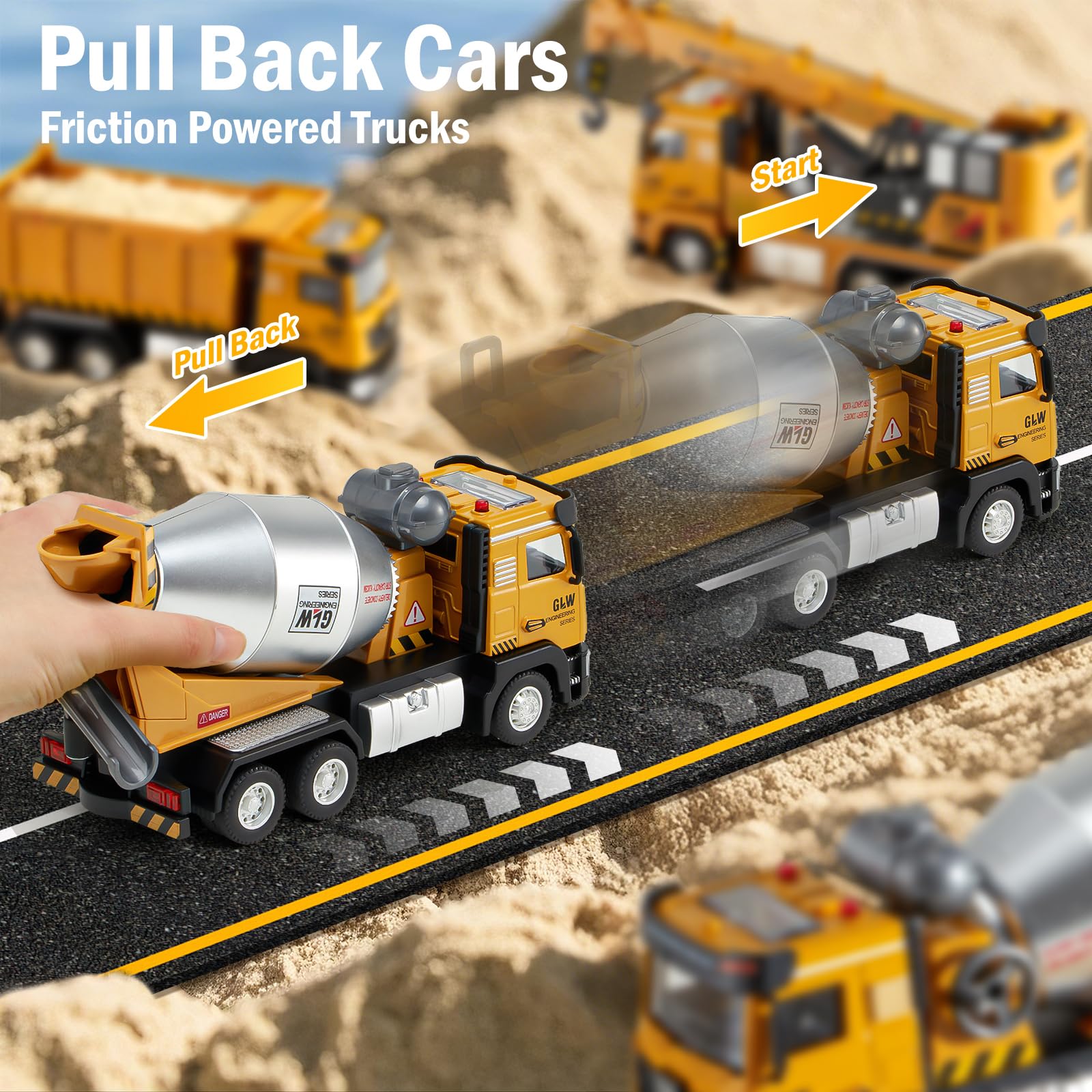 Camion Tracteur Tacobear 1:40 Métal – Son Et Lumière, Bétonnière – Jouet Friction Pour Enfant 3-6 Ans