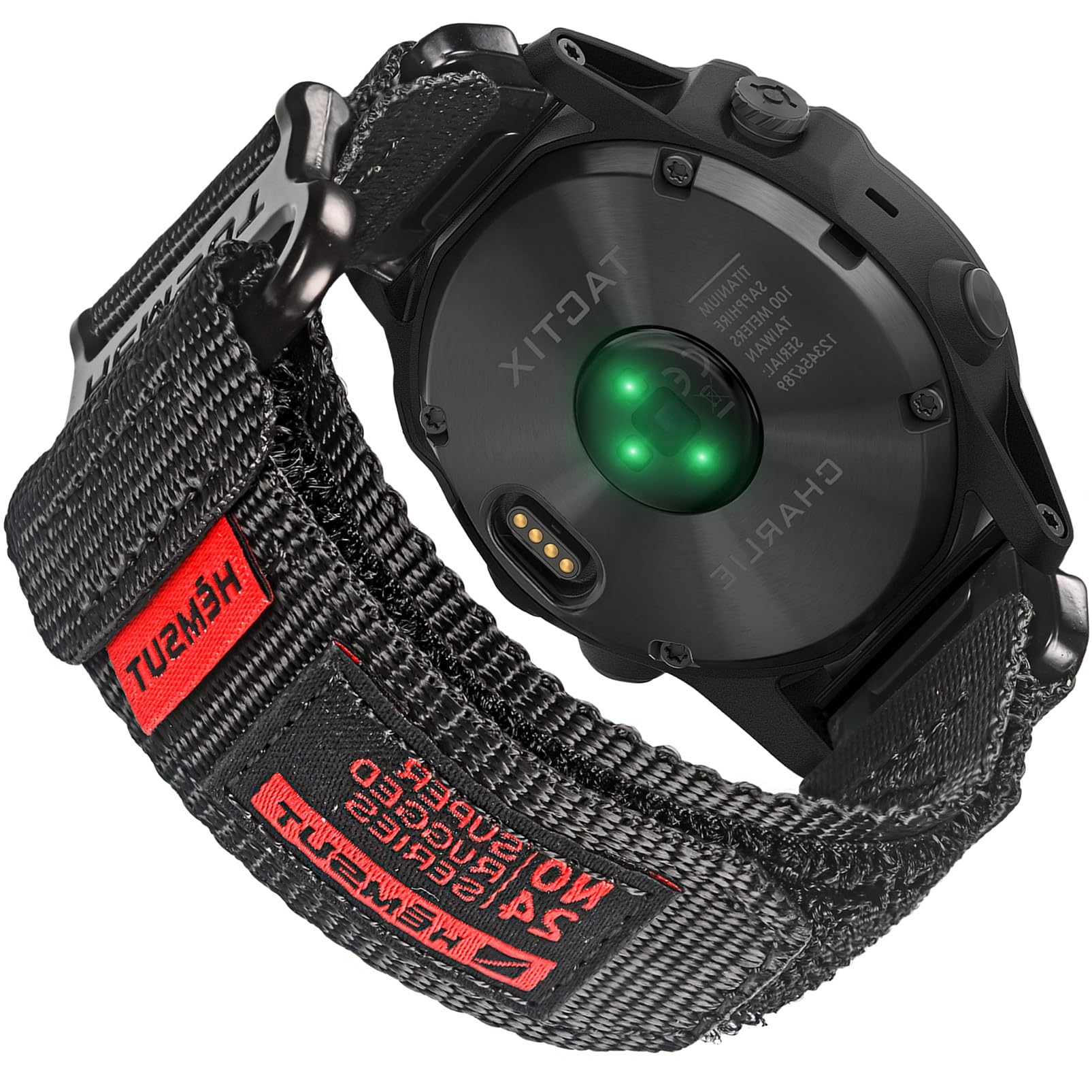 Bracelet de montre de rechange en nylon pour Garmin Instinct 3 Solar 45 mm/Instinct E 45 mm/Fēnix E 47 mm/Fenix 7 Solar/Fenix 6, etc. Bracelet de rechange en nylon 22 mm