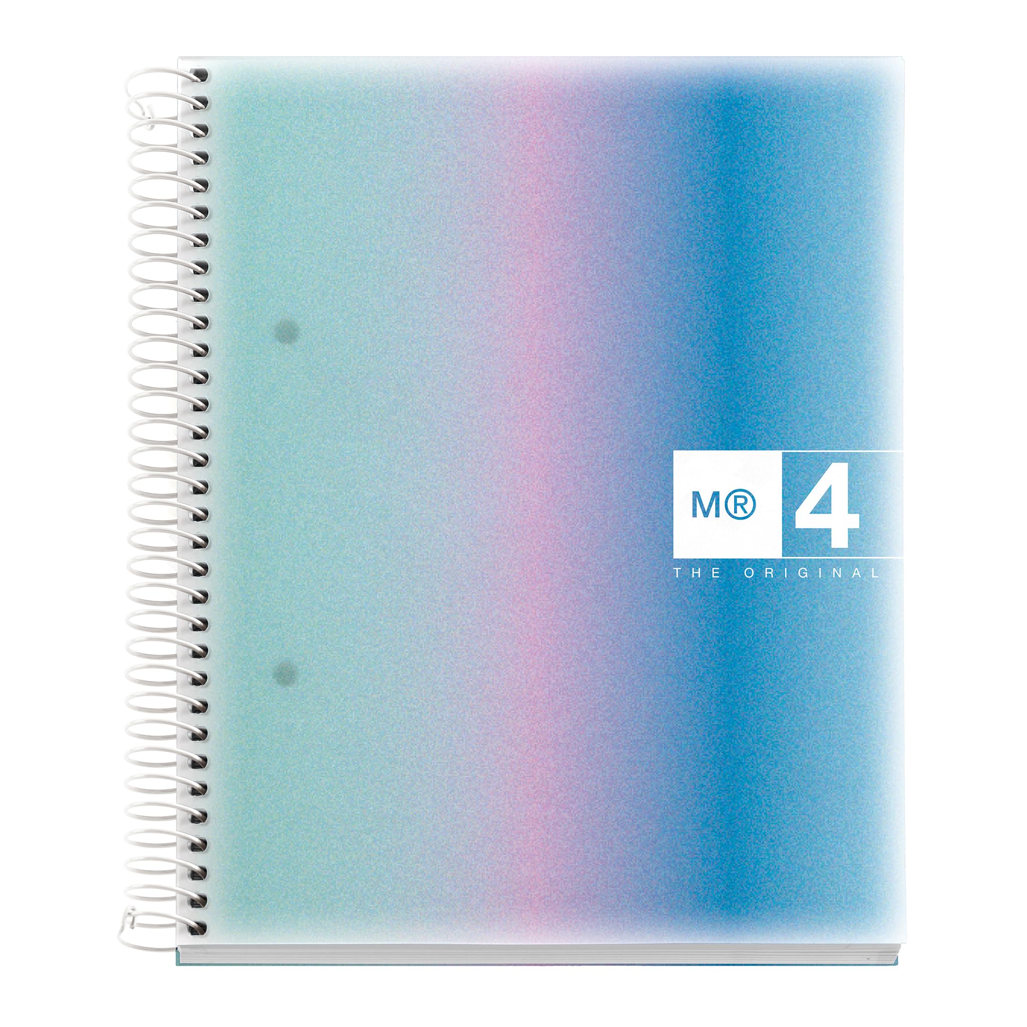 Miquelrius - A5 notebook, polypropylene cover, A5 notebook with 120 micro-perforated sheets, Squared notebook with 4 colours to organize, Extra Opaque paper 70 g/m², 2 holes for filing