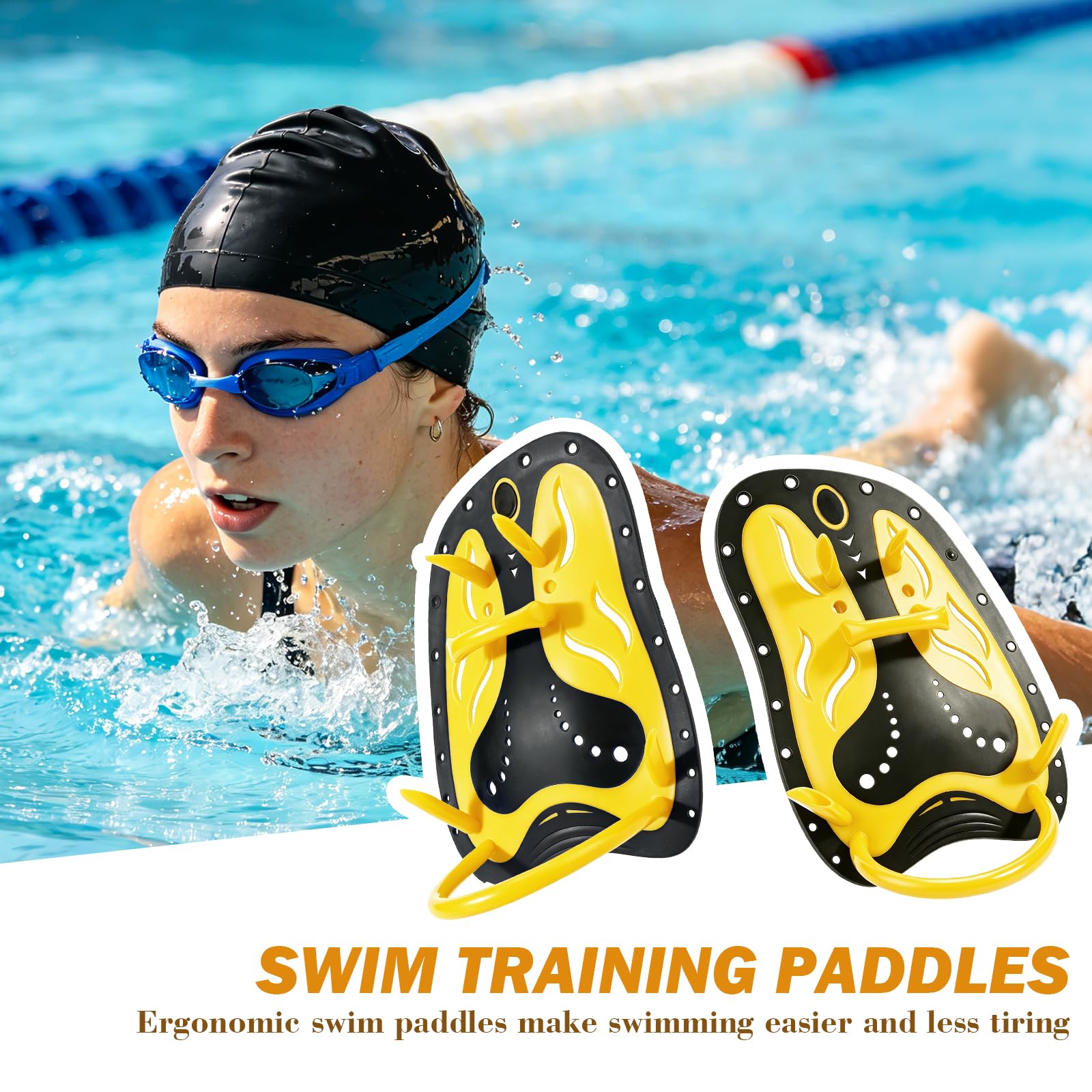 Handpaddel für Schwimmer, Silikon-Schwimmpaddel Einheitsgröße für Erwachsene und Kinder, Schwimmbad-Paddel mit Verstellbaren Riemen, Ergonomisch Geformte Handfläche