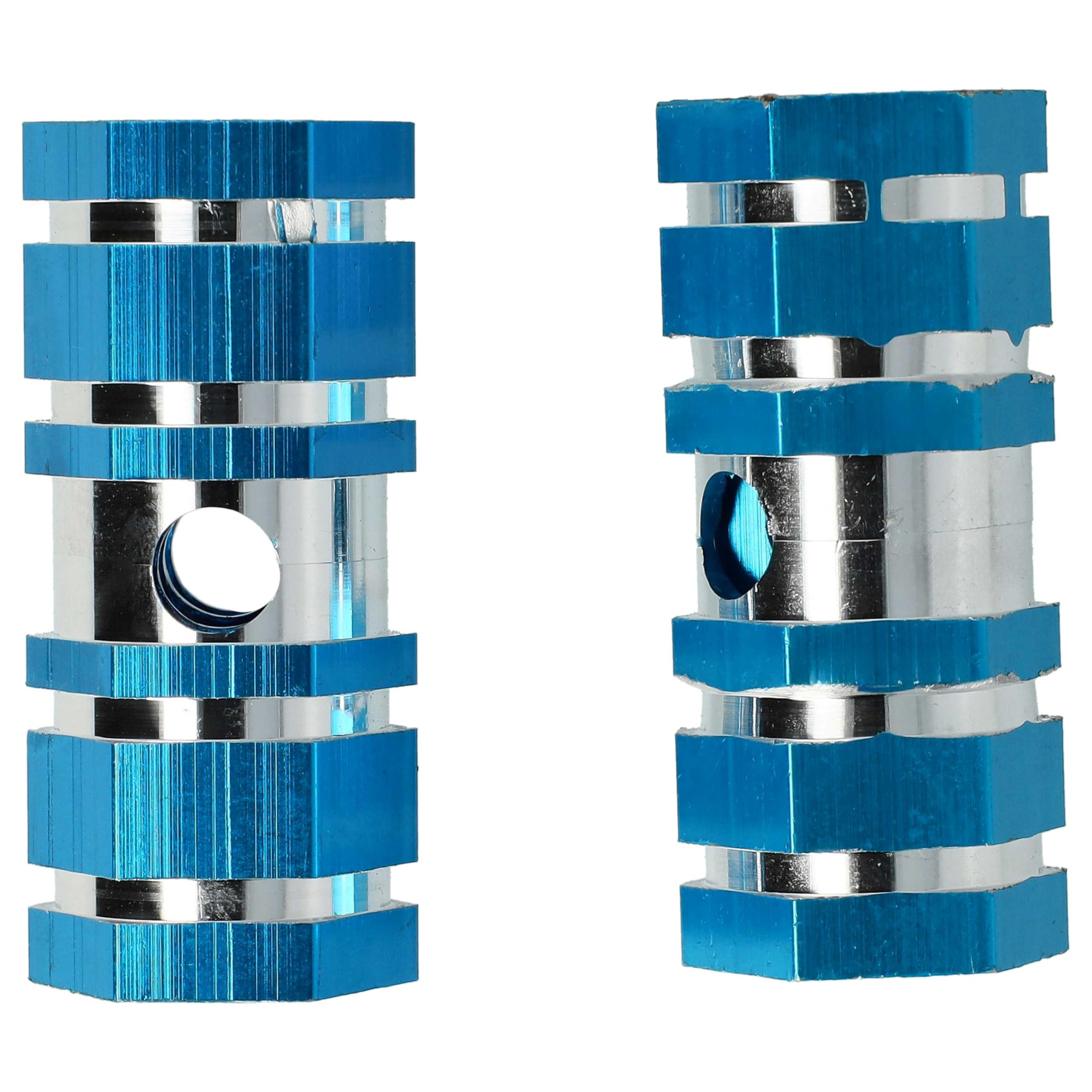Repose-pieds Vhbw Pour BMX Et VTT – 6,6 X 2,5 Cm, Aluminium Bleu, Charge Max 80 Kg