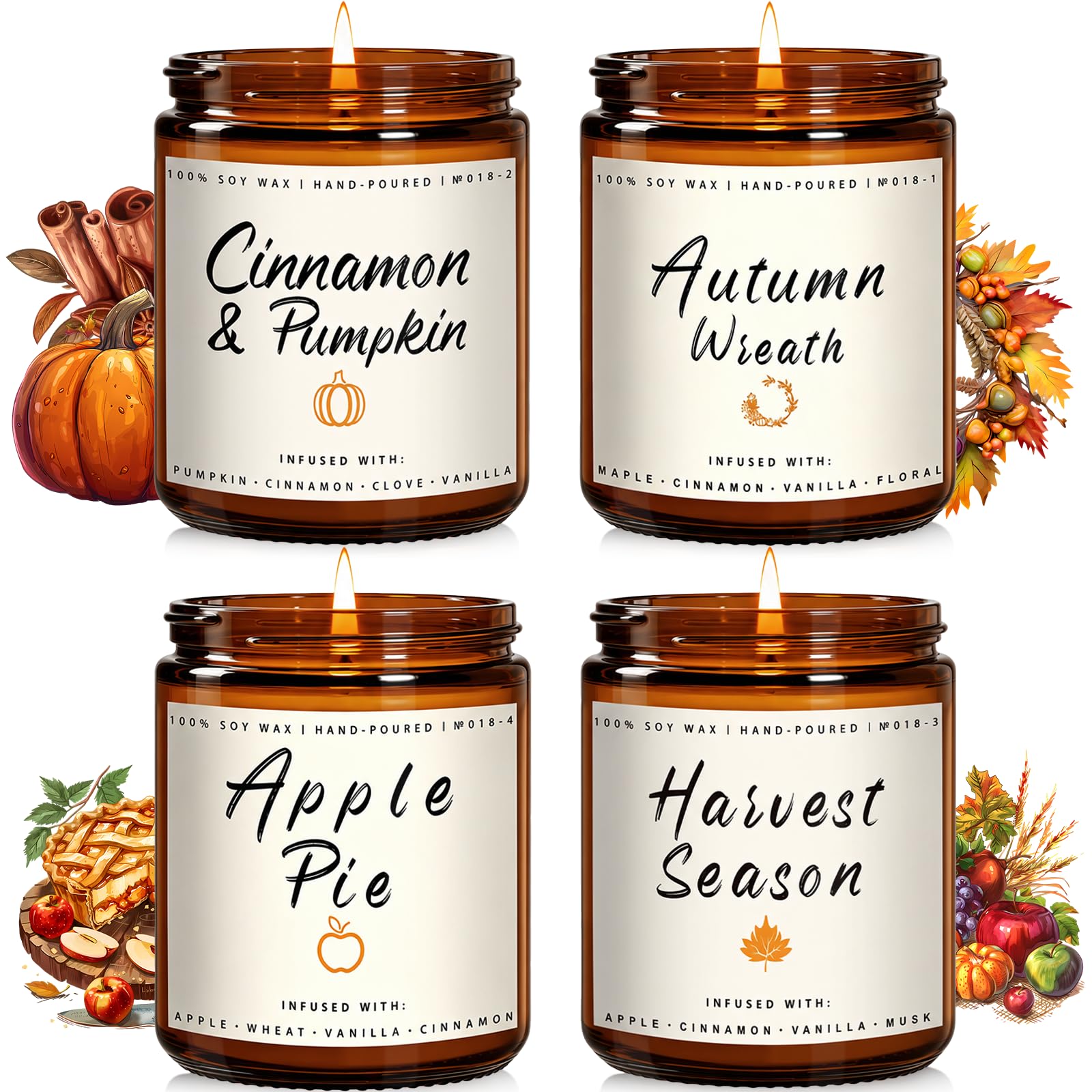 25 Thoughtful Hostess Gifts for Fall Parties, Friendsgiving and More! 4 Auelife Fall Candle Set