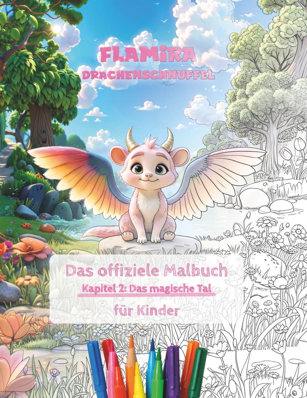 Flamira Drachenschnuffel - Kapitel 2: Das magische Tal (Malbuch: Ausgabe Kinder) (Die wunderbare Welt von Flamira Drachenschnuffel)