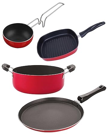 Nirlon nonstick Aluminium Utensils Set of 4 Pieces for Kitchen (FT12_VG_GP24.5_CS24)