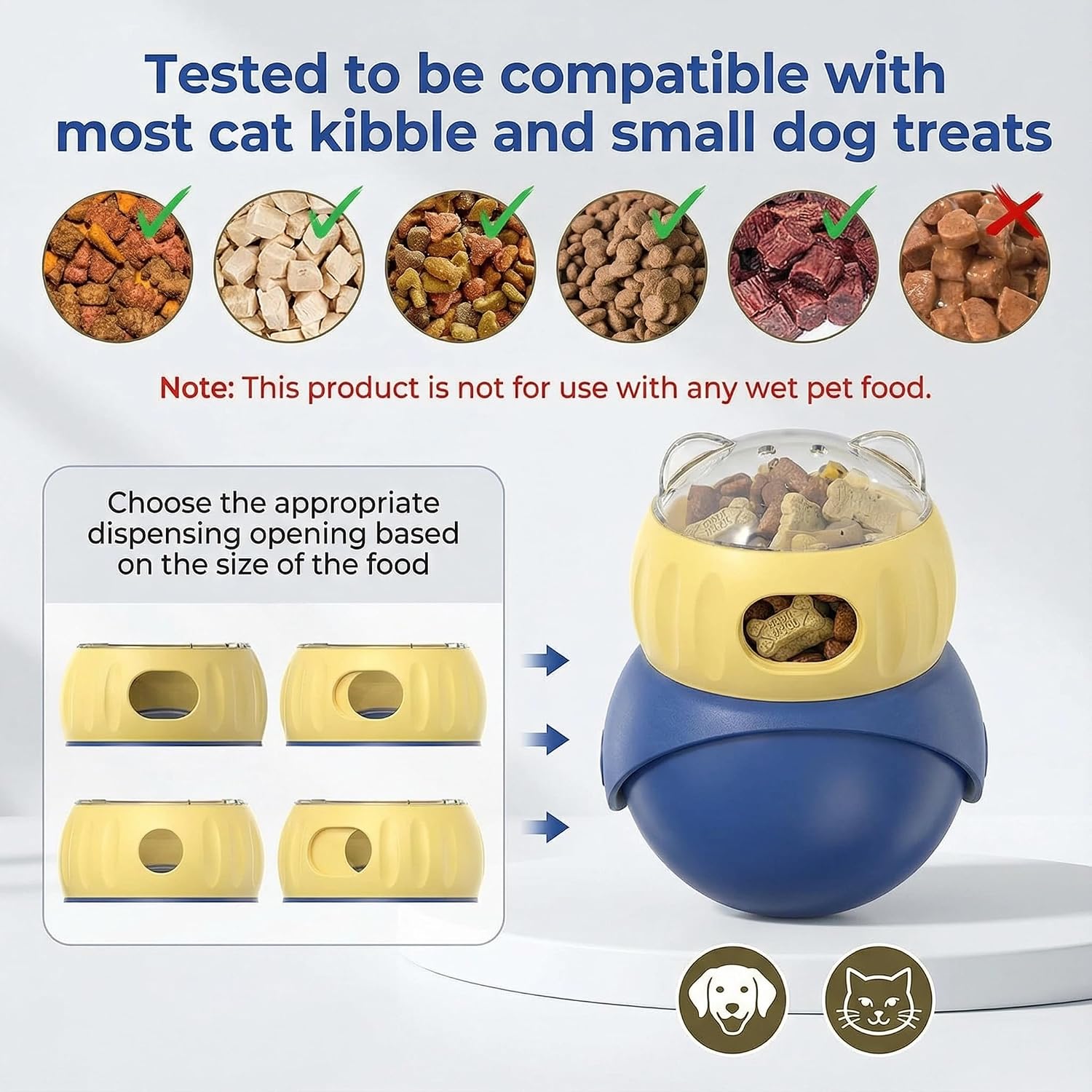 Cat Interactive Puzzle Feeder Toy, Adjustable Dog Toys Treat Food Dispenser for Indoor Cats, Safe Material for IQ Training, Relieve Boredom, Mental Stimulation and Bloat Prevention, Gifts image 3