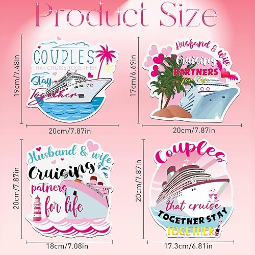 Miniatura 3 de Decoración magnética para puerta de crucero  4 imanes de crucero, calcomanías magnéticas para marido y esposa de crucero para la vida, para parejas,