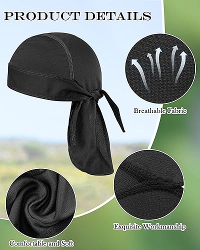 Miniatura 2 de Foaincore Paquete de 8 gorras de calavera Do Rag para hombre que absorben el sudor con forro de casco de enfriamiento para ciclismo motocicleta