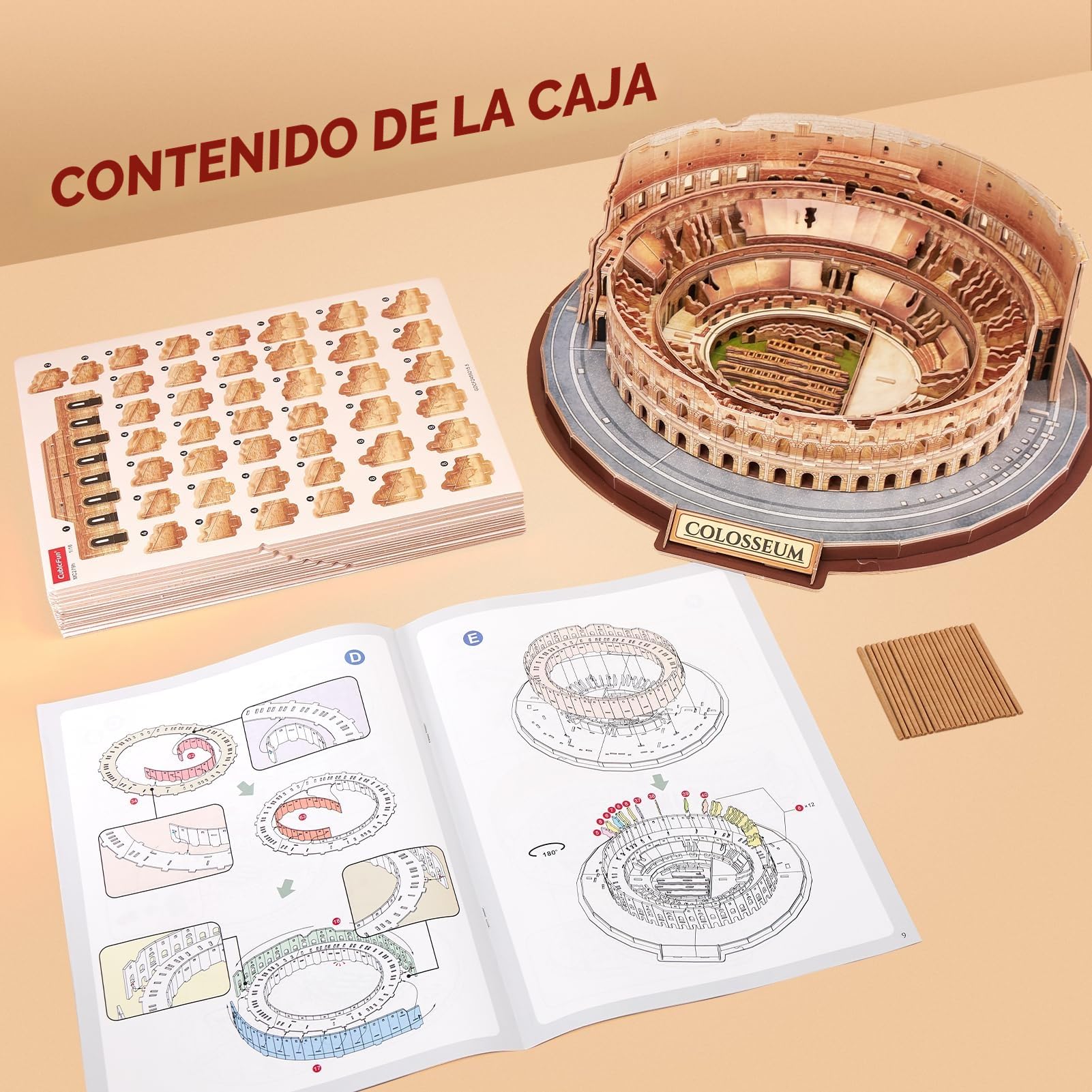 CubicFun Puzzle 3D Coliseo Roma - Italia Maquetas de Edificio Kits de Construcción Souvenir Regalo para Adultos Niños, 163 Piezas