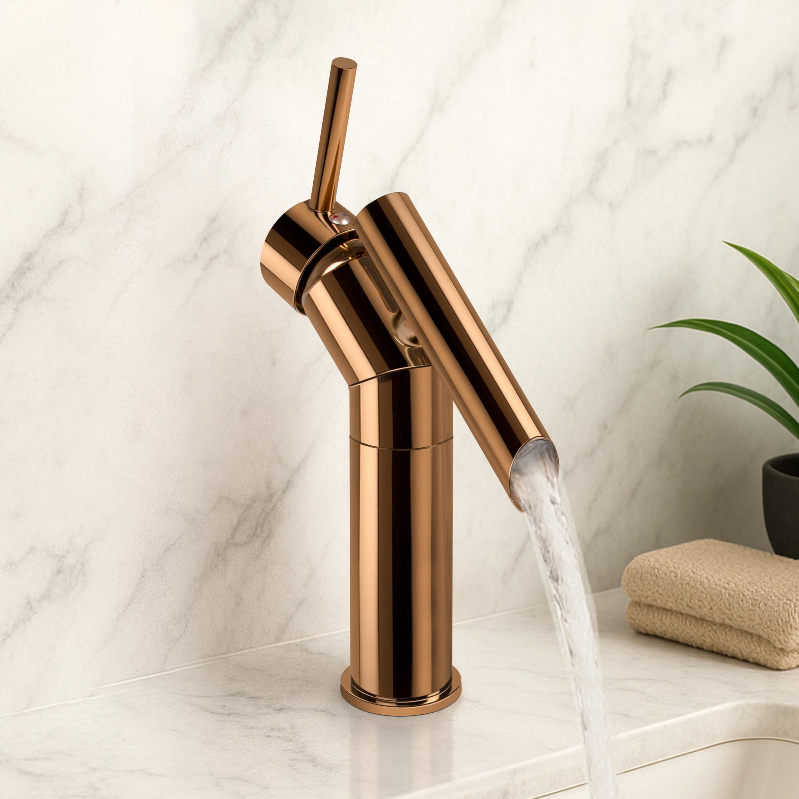 Plantex Pure Brass Wash Basin Tap/Basin Mixer Tap/Single Lever Pillar Tap for Wash Basin/Bathroom Faucet-(PVD Choco)-image-11