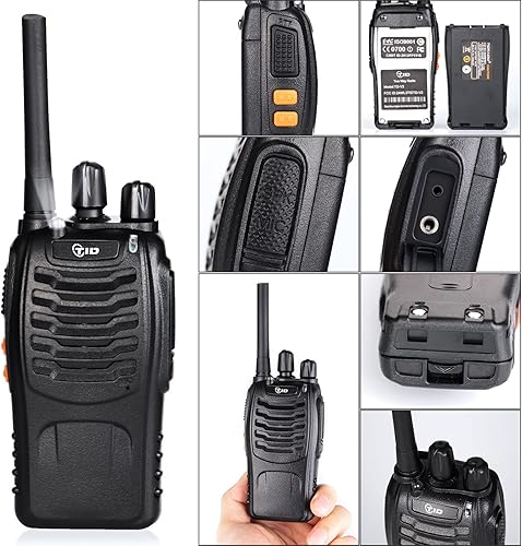 Miniatura 7 de TID TD-V2 Walkie Talkies para adultos con auricular y 8 baterías, radios de 2 vías, Walkie Talkies de largo alcance con radio bidireccional