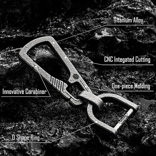 Miniatura 6 de KeyUnity KP05SW Bolt Action Pen con clip y KM17SW Titanio EDC Mosquetón Llavero Clip con Anillo D