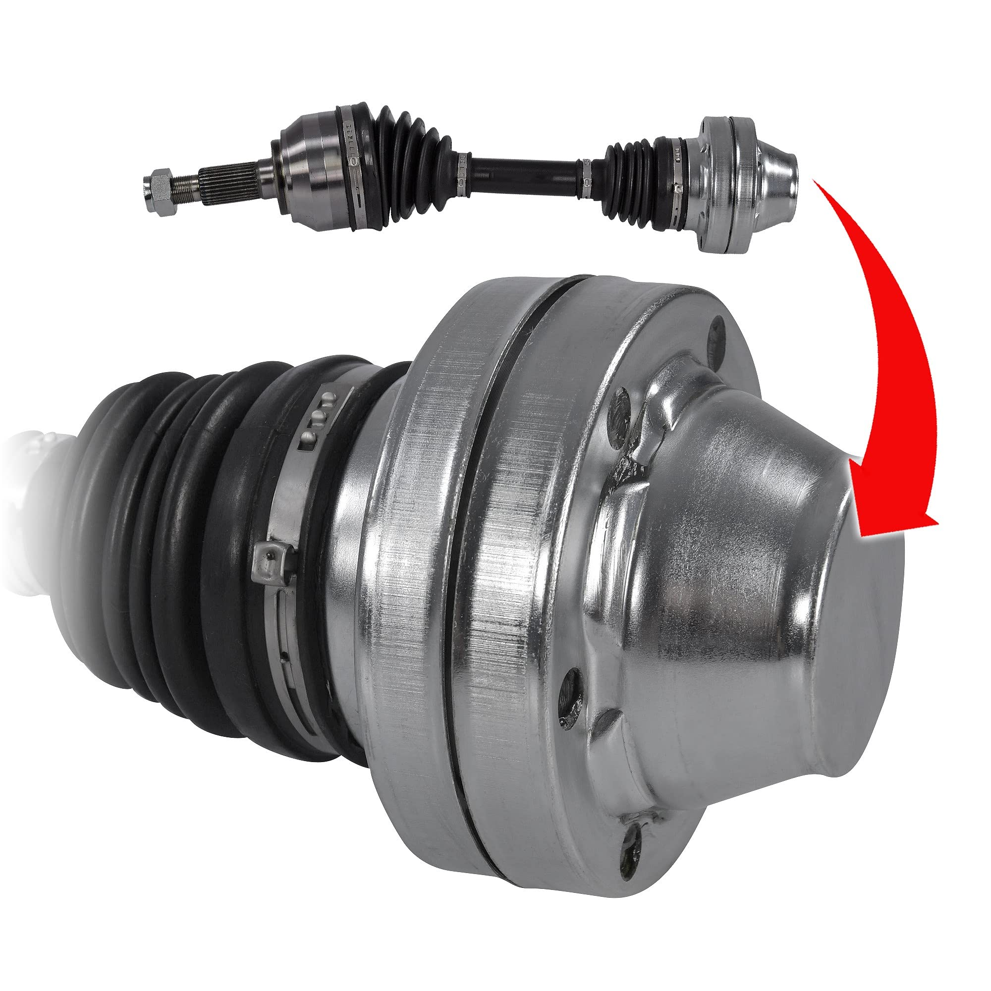 BESTPRICE 1x Arbre de transmission avant arbre à cardan des deux côtés compatible avec AUDI Q7 (4LB), PORSCHE CAYENNE (92A), CAYENNE (9PA), VW TOUAREG (7LA, 7L6, 7L7), TOUAREG (7P5, 7P6)