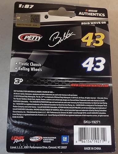 Miniatura 4 de Authentics NASCAR Darrelll Bubba Wallace Jr 187 Die-Cast 2019 Wave 05