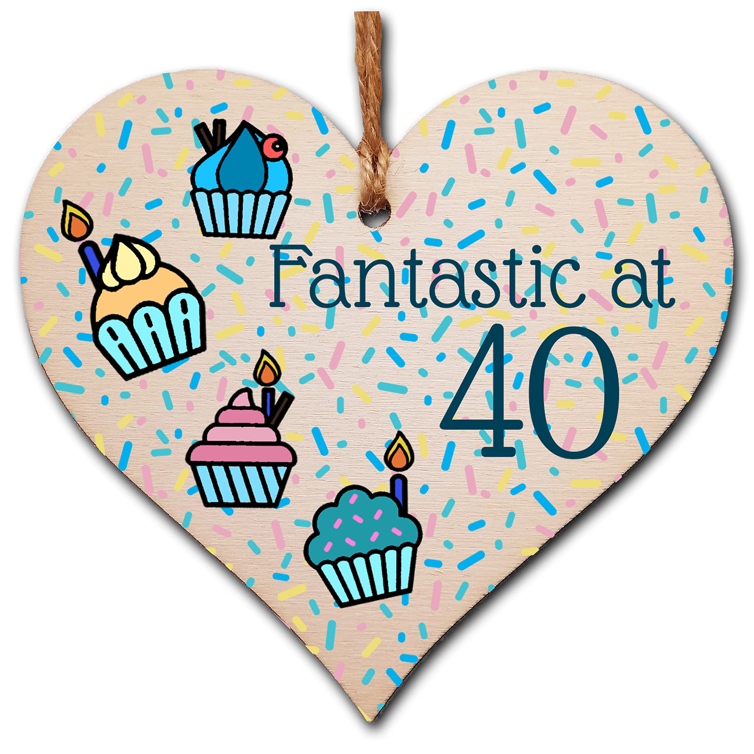 Wooden Birthday Heart Plaque – Sentimental & Funny Hanging Gift – Rustic Greetings Card Alternative with Twine