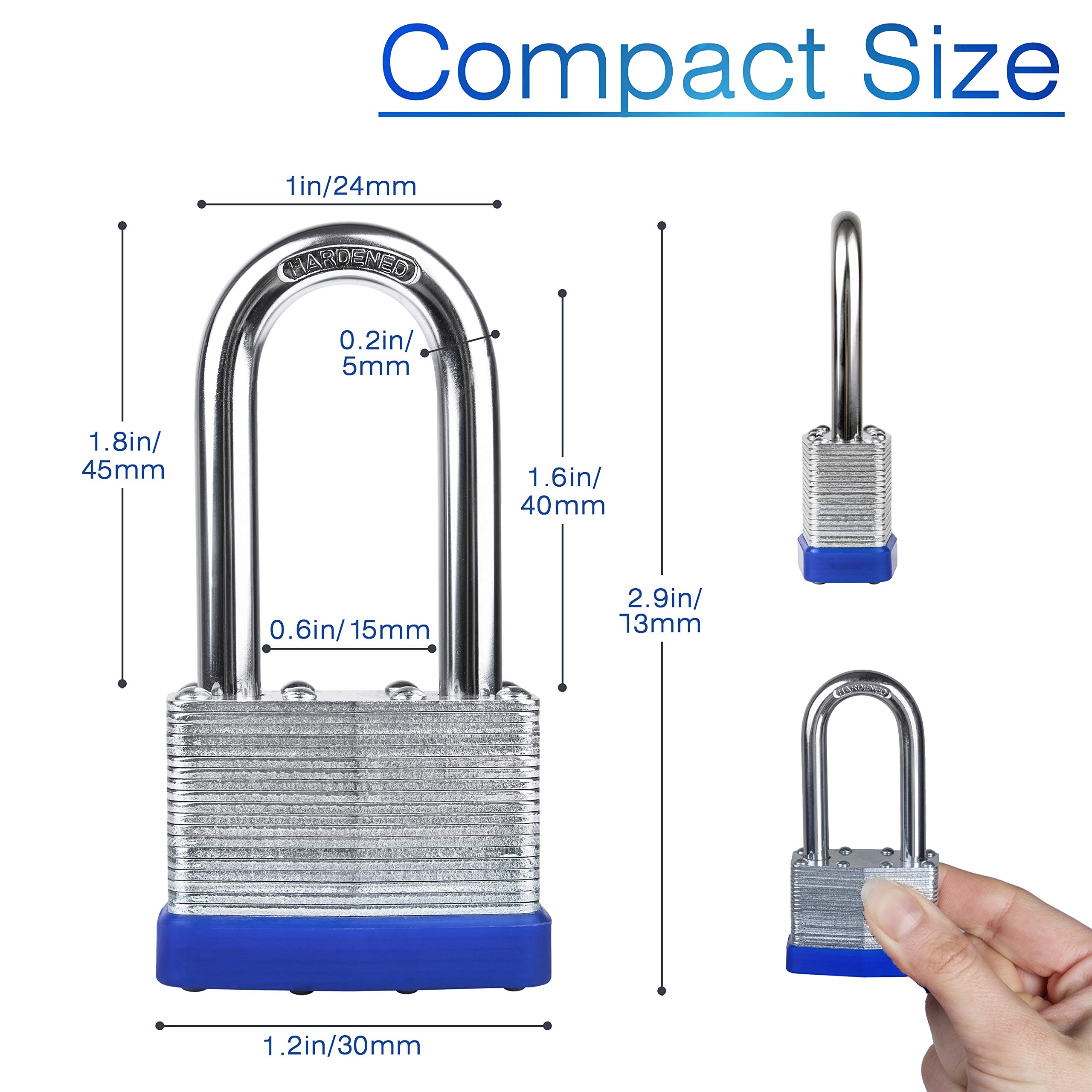 Candado Con Llave NU-SET 64mm (2-1/2 Pulgadas) - Resistente A La Intemperie, Ideal Para Trasteros, Cobertizos, Etc.