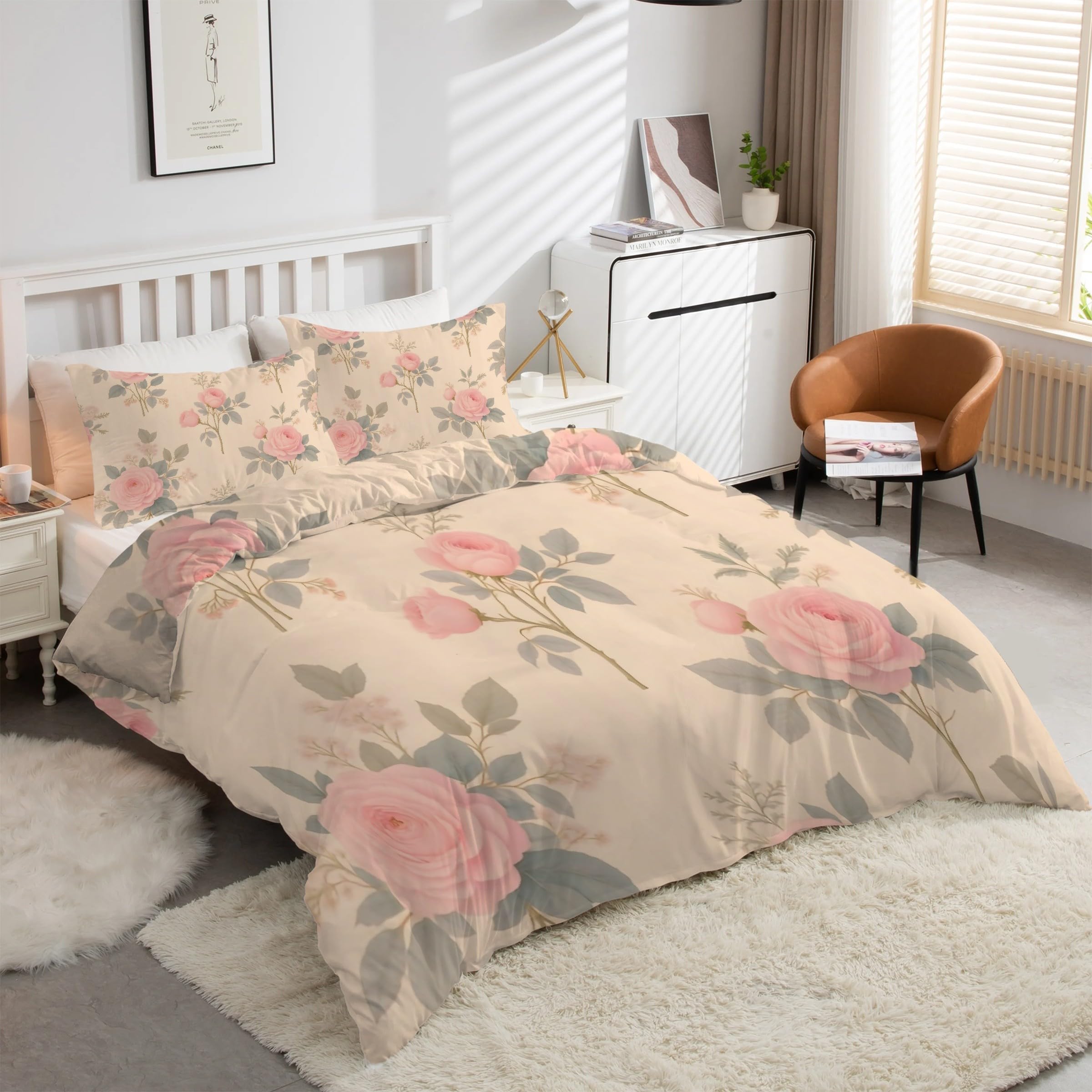 Housse de couette 200x200 de style campagne pour chambre cosy