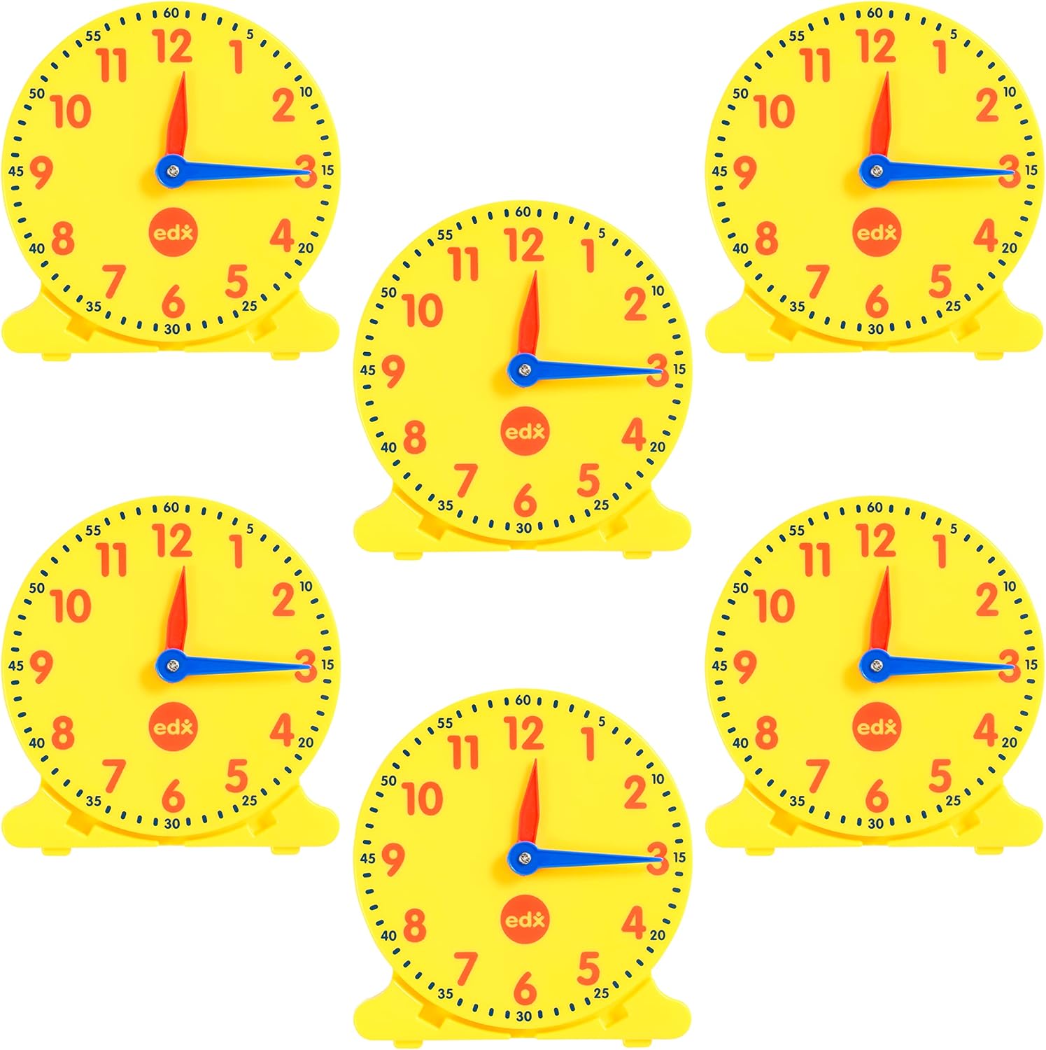 edxeducation Student Clocks Set of 6 Clock for Kids Learning to