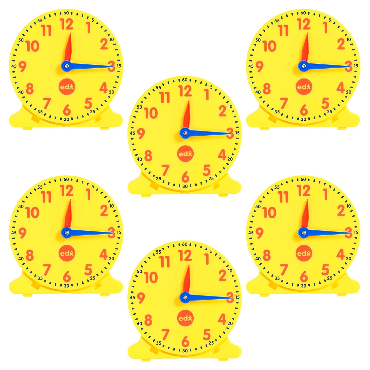 edxeducation Student Clocks Set of 6 Clock for Kids