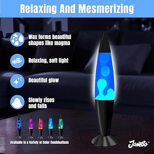 Miniatura 3 de JAMBO Hermosa lámpara de 16 pulgadas con cera, luz nocturna relajante para decoración del hogar, extra alta, lámpara de sala de estar, oficina,