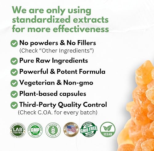 Miniatura 6 de Extracto de Boswellia y cápsulas orgánicas de Ashwagandha de 2000 mg – Píldoras de apoyo natural fuerte suministro para 3 meses – Boswellia Serrata