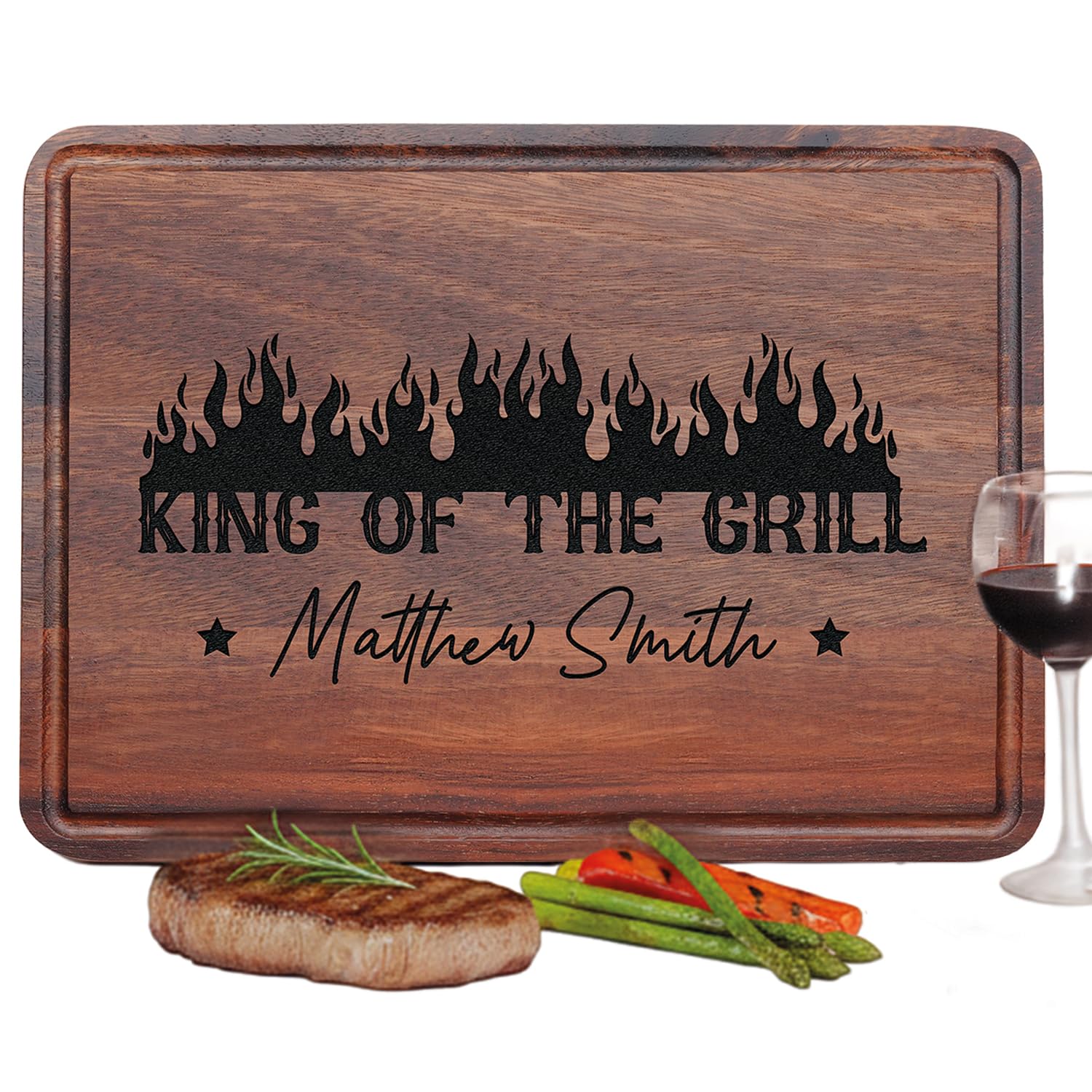 Personalized BBQ Cutting Board Gift, Men Christmas Gifts for Dad, Grandpa, Son, Husband, Best Grill Gift Top Christmas Gifts 2025 for Mens Cooking Gifts for Grillers, Papa's Grilling Plate Made in USA