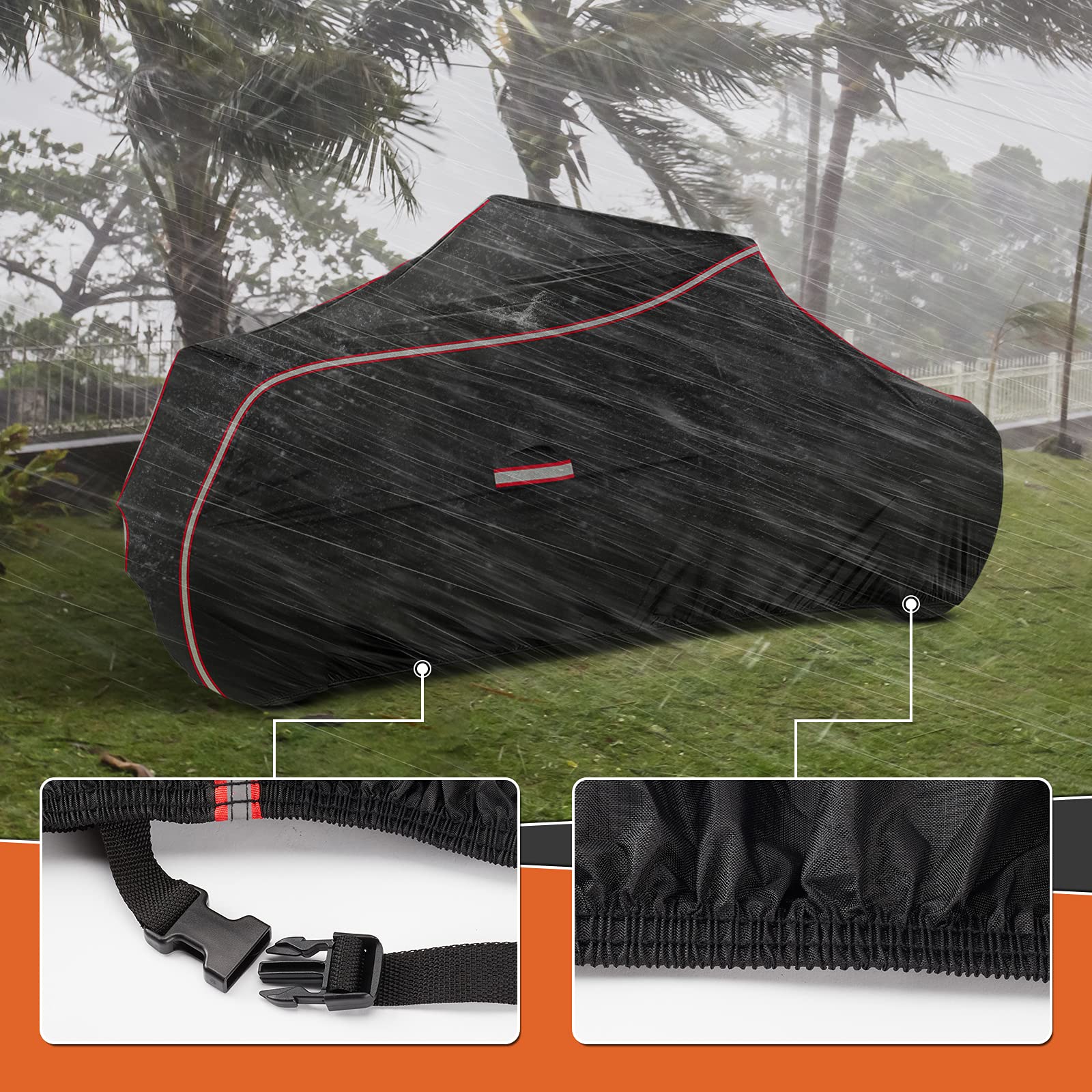KEMIMOTO Impermeable Funda Exterior Mejorada, Tejido Oxford 420D con Bandas Reflectantes, Resistente a los Rayos UV, Compatible con Can-Am Ryker 600, 900, Sport & Rally Edition