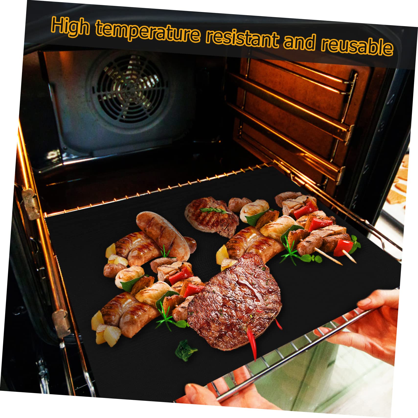 9piezas Alfombrillas Antiadherentes Reutilizables Para Horno y Parrilla Resistentes Altas Temperaturas Para Cocinar y Asar Vegetales Compatible Todo Tipo De Parrillas